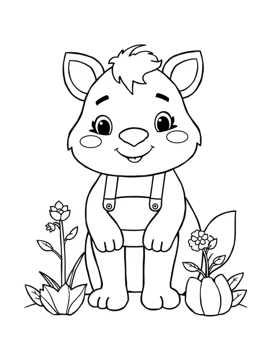 A smiling animal gardener.