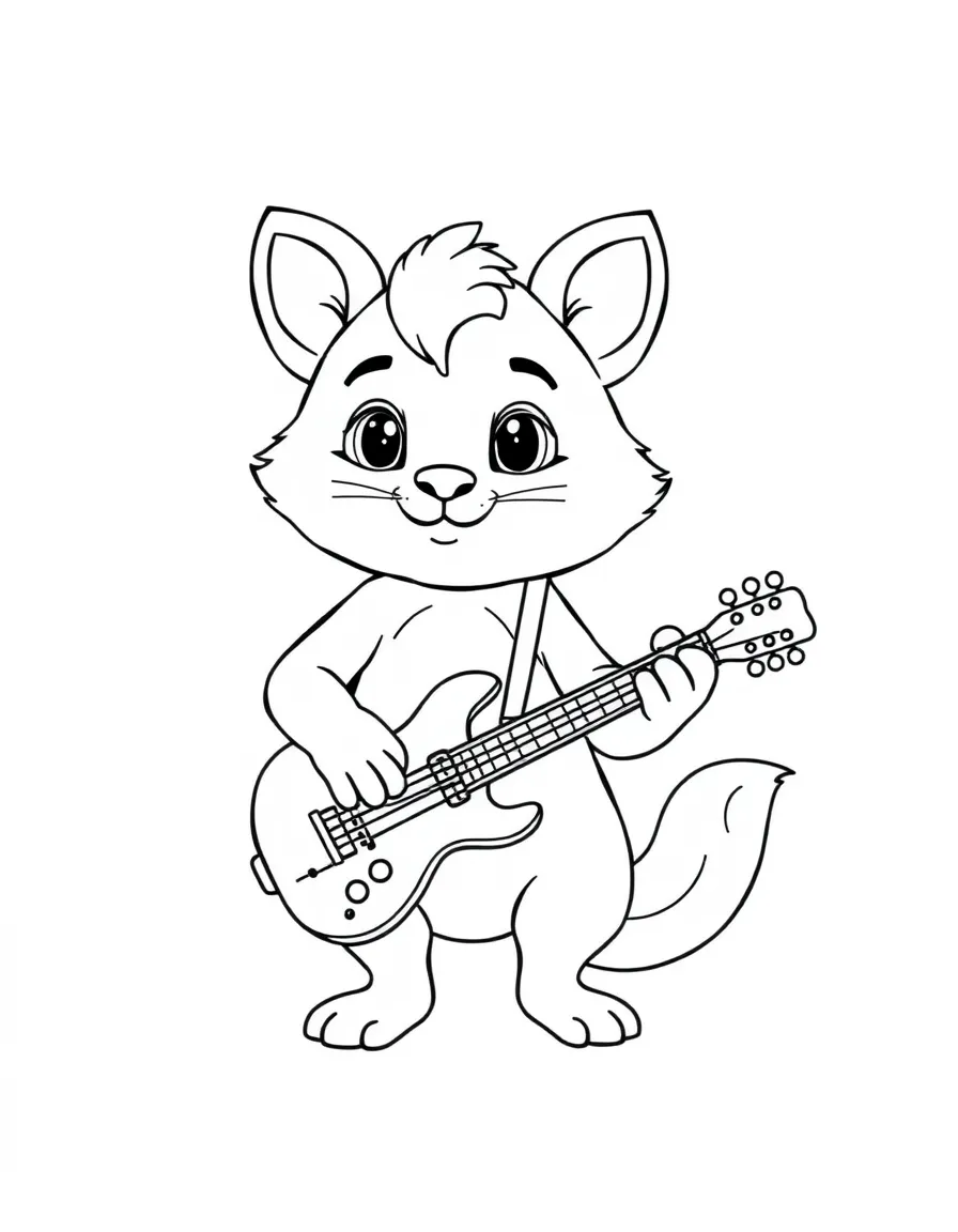 A cute animal musician.