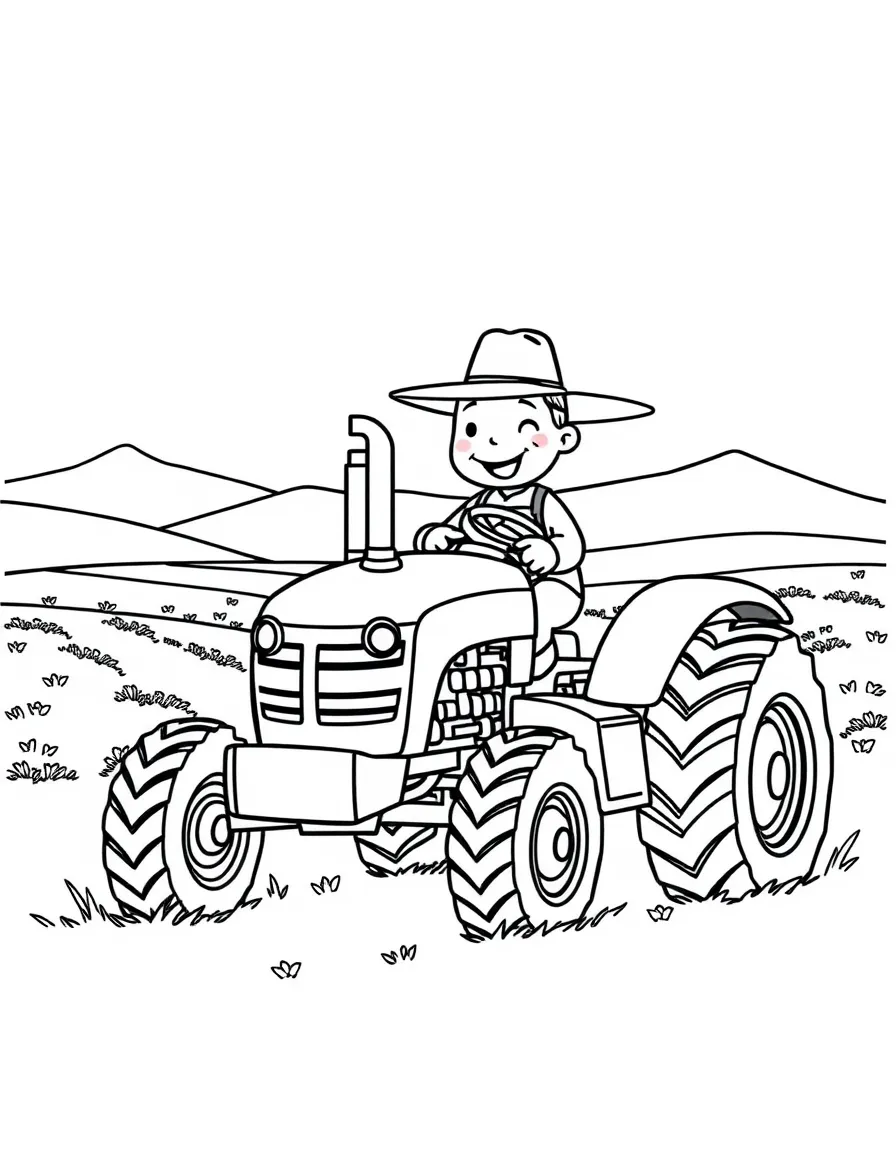 A friendly potato farmer on a tractor in Idaho.