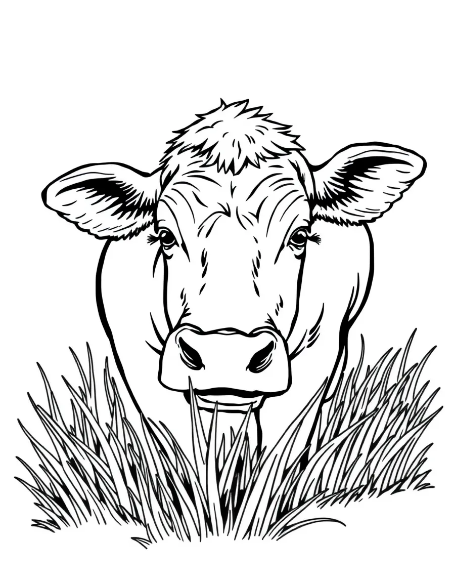A happy cow munching on grass in Wisconsin.