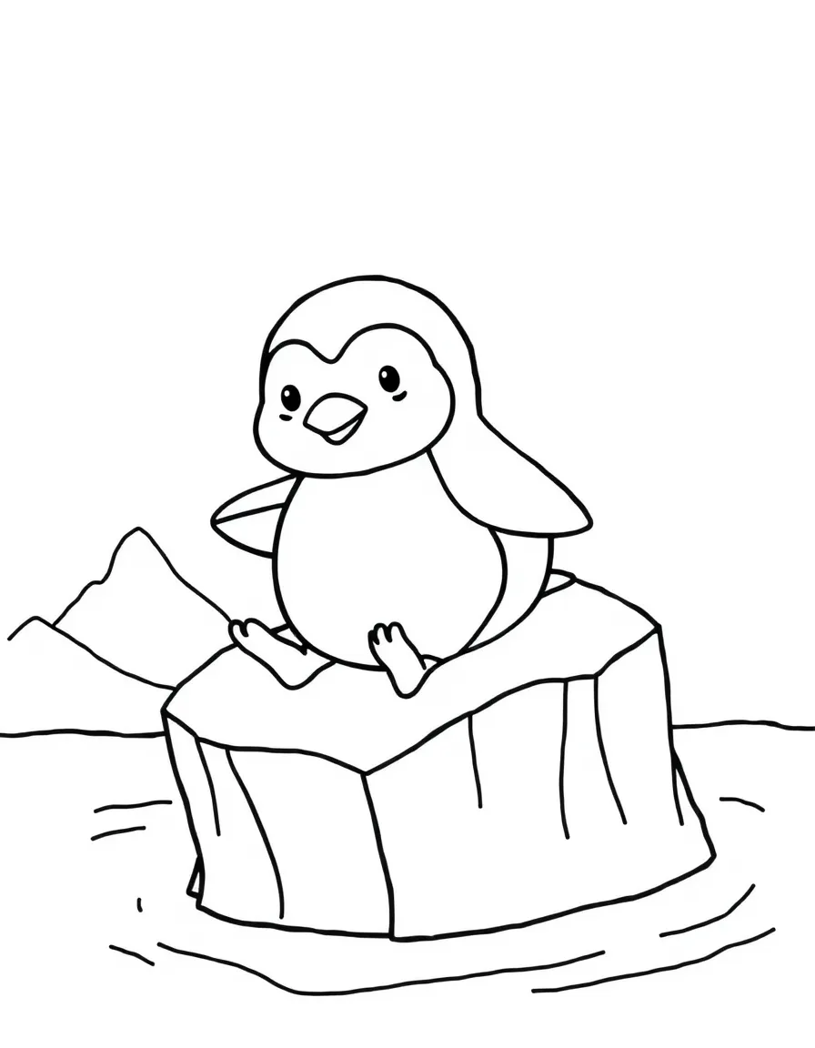 A cute penguin sliding on an iceberg in Antarctica (just kidding, that's not a state! Let's do Pennsylvania).