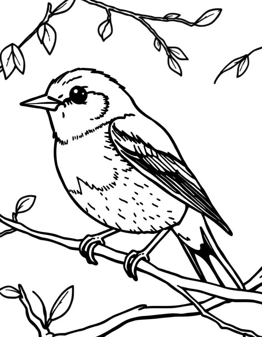 A friendly robin perched on a branch in Michigan.