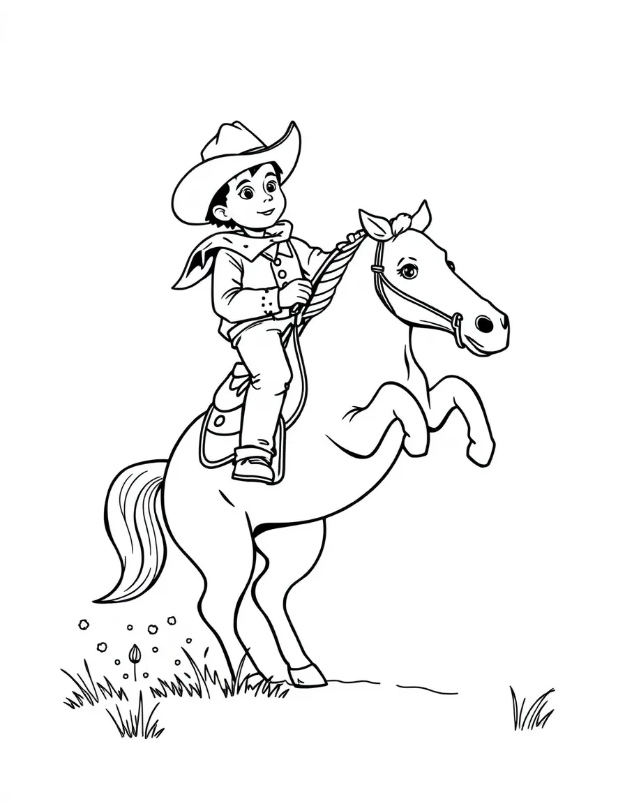 A tiny cowboy riding a bucking bronco in South Dakota.