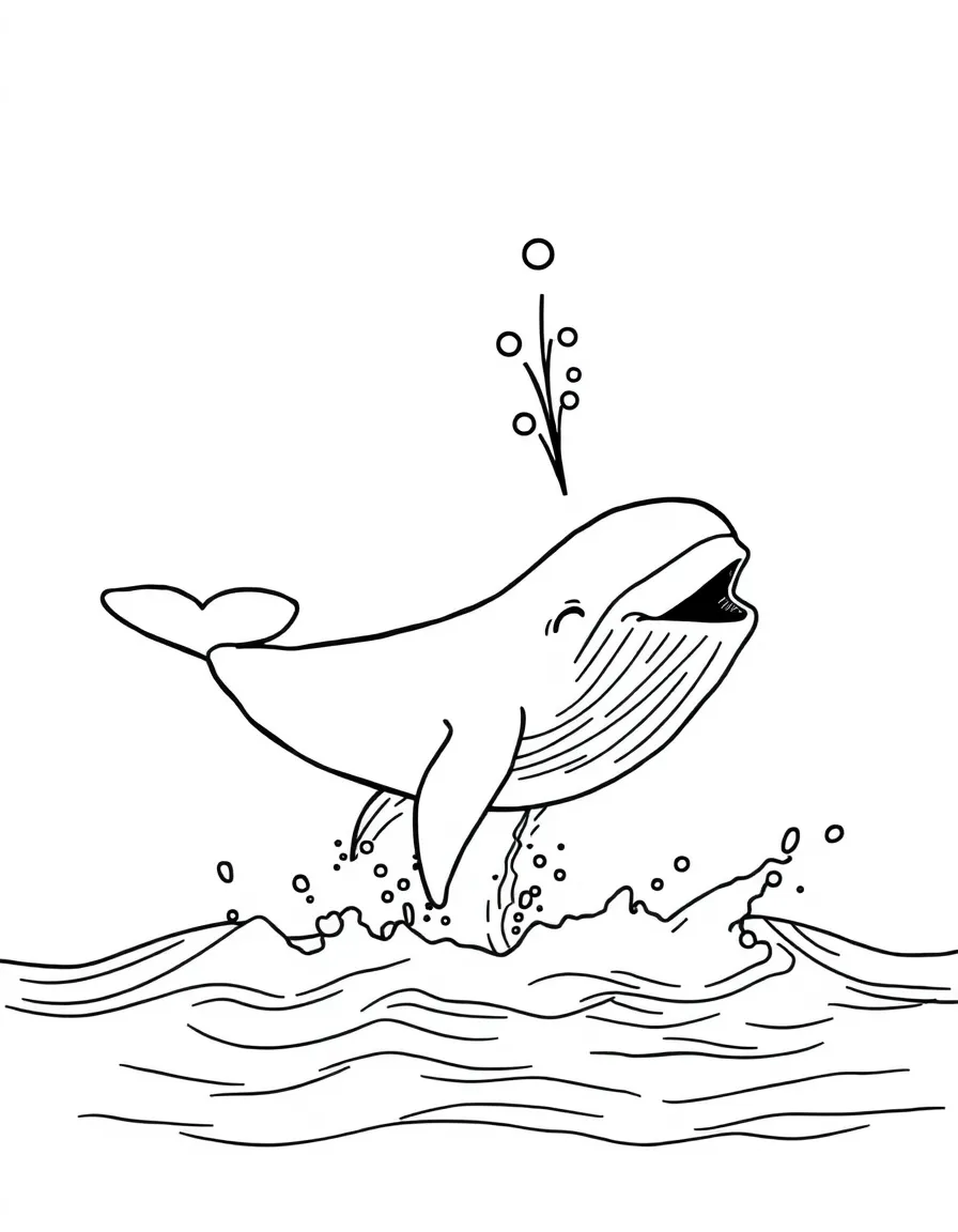 A playful whale spouting water in Maine.