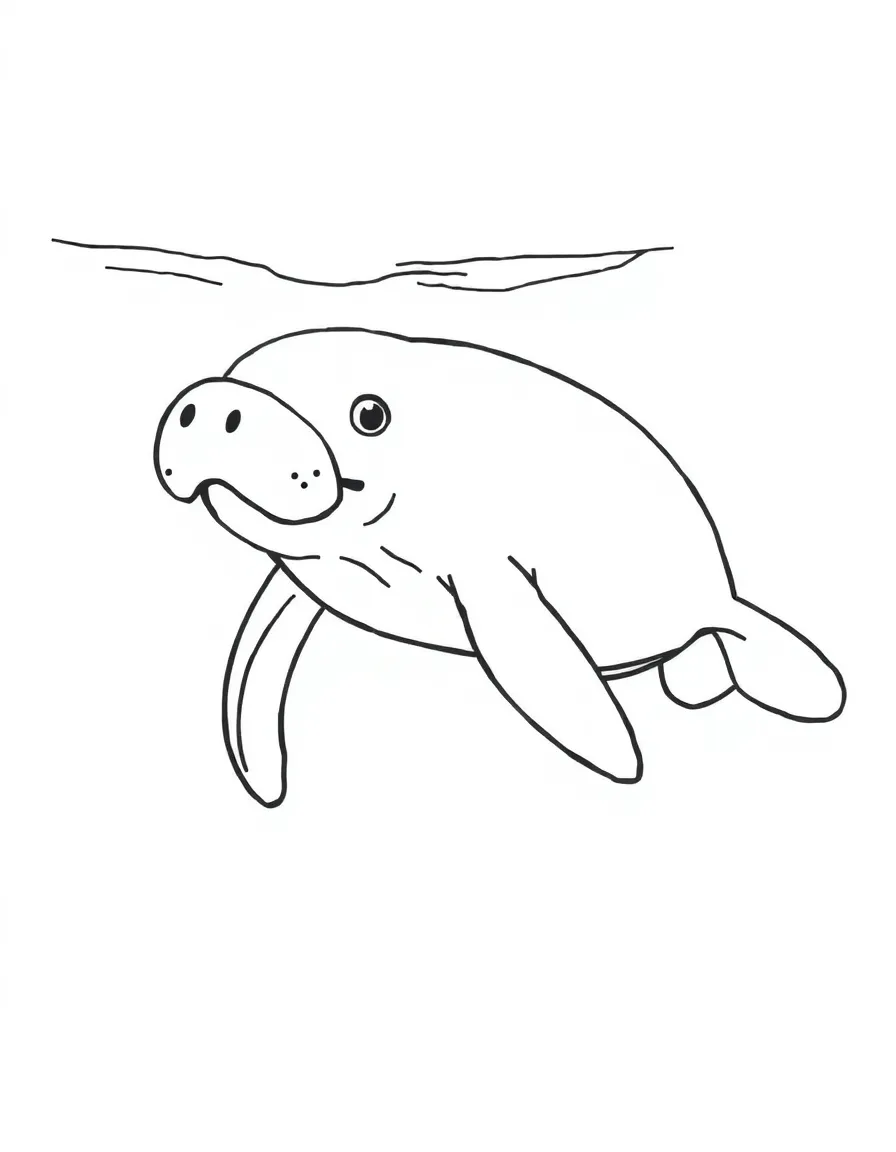 A joyful manatee swimming in clear water in Florida.