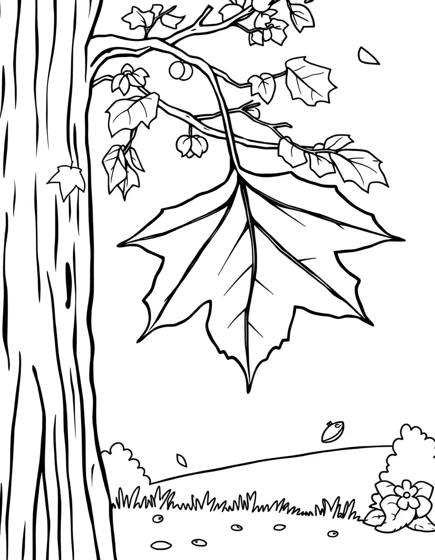 A cute maple leaf falling from a tree in Vermont.