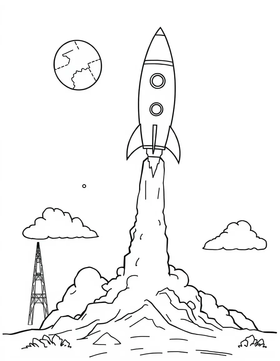 A brave rocket blasting off from a launchpad in Alabama.