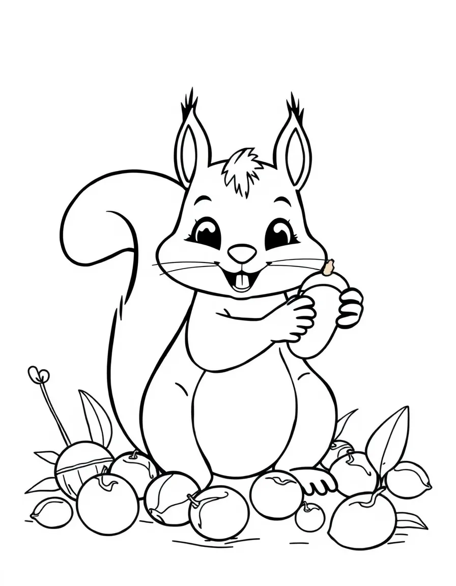 A friendly squirrel collecting nuts in Ohio.