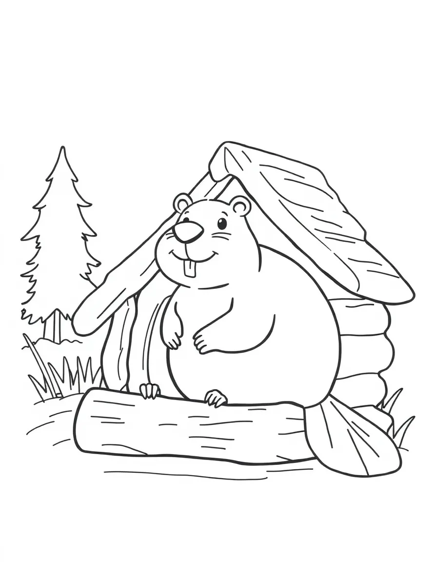 A happy beaver building a lodge in Minnesota.