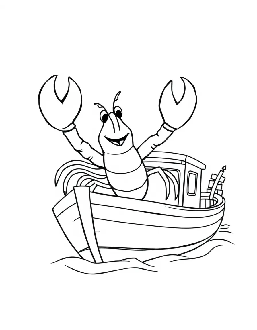 A friendly lobster waving from a fishing boat in Maine.
