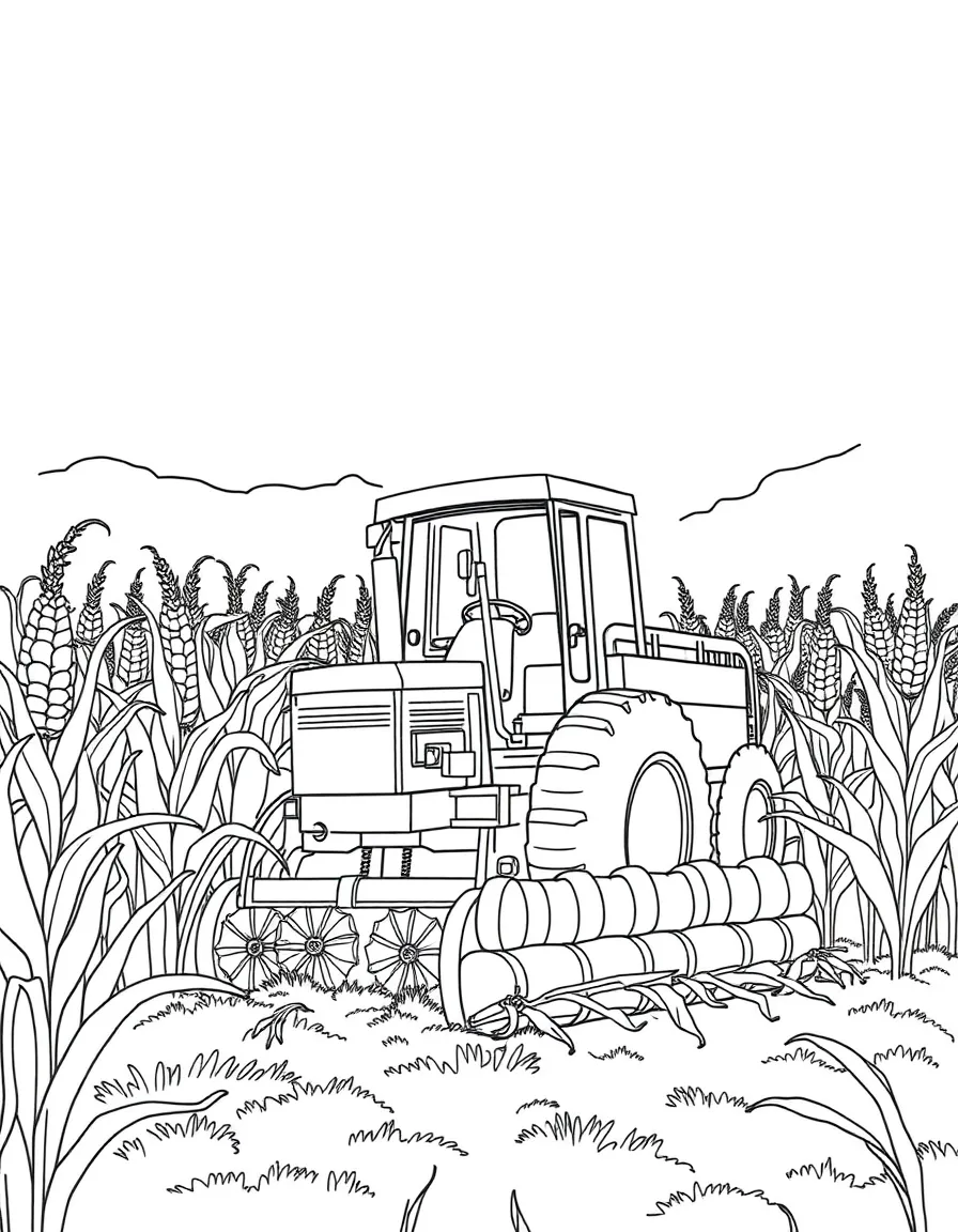 A busy farmer harvesting corn in Iowa.