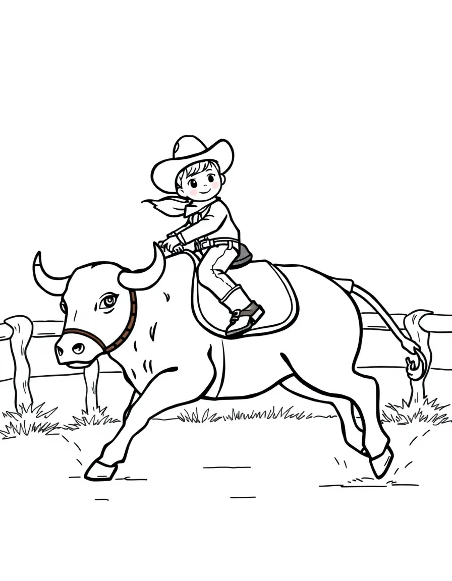 A tiny cowboy riding a mechanical bull in South Dakota.