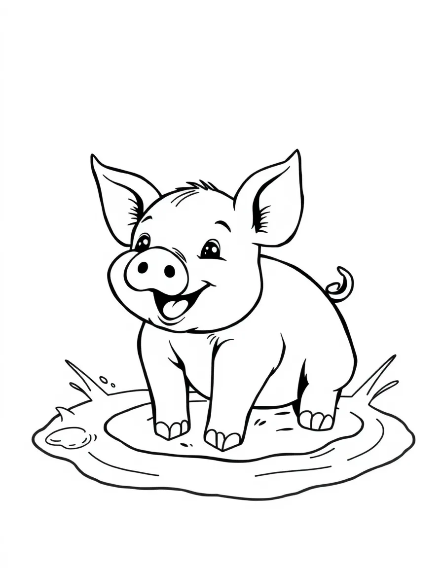 A happy piglet rolling in a puddle of mud in Arkansas.