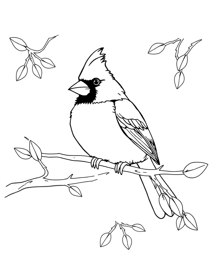 A cute cardinal perched on a branch in Virginia.