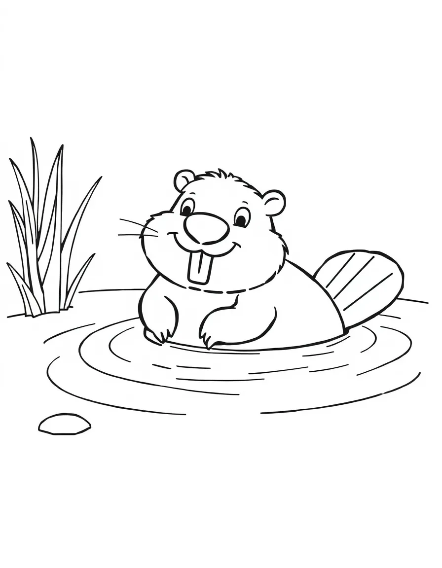 A happy beaver swimming in a pond in Minnesota.