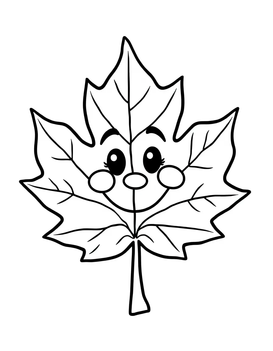 A cute maple leaf with a happy face in Vermont.