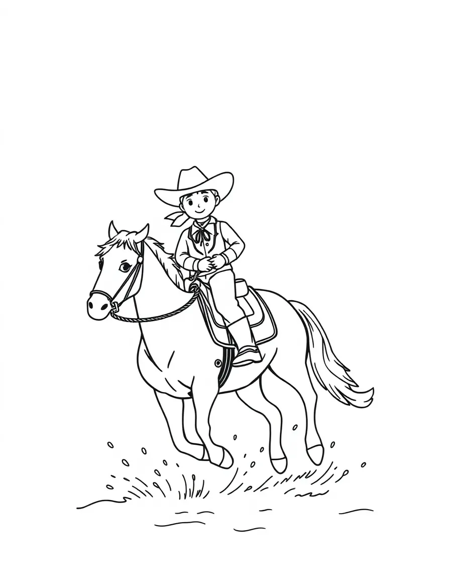 A tiny cowboy riding a horse in a rodeo in South Dakota.