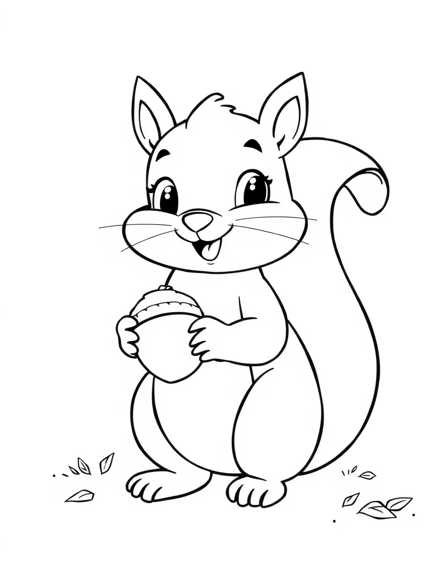 A friendly squirrel holding an acorn in Ohio.