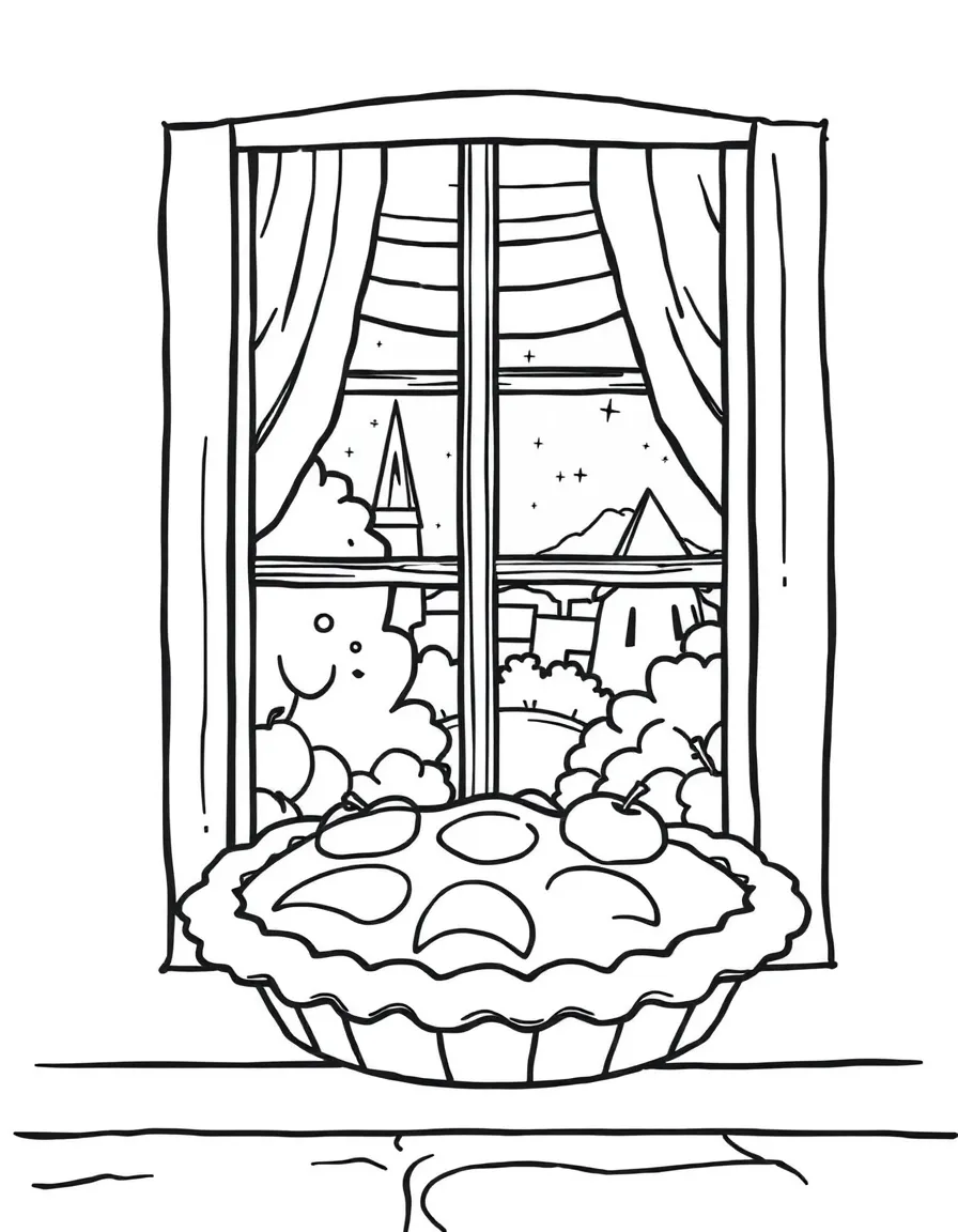 A cheerful apple pie on a windowsill in Washington.