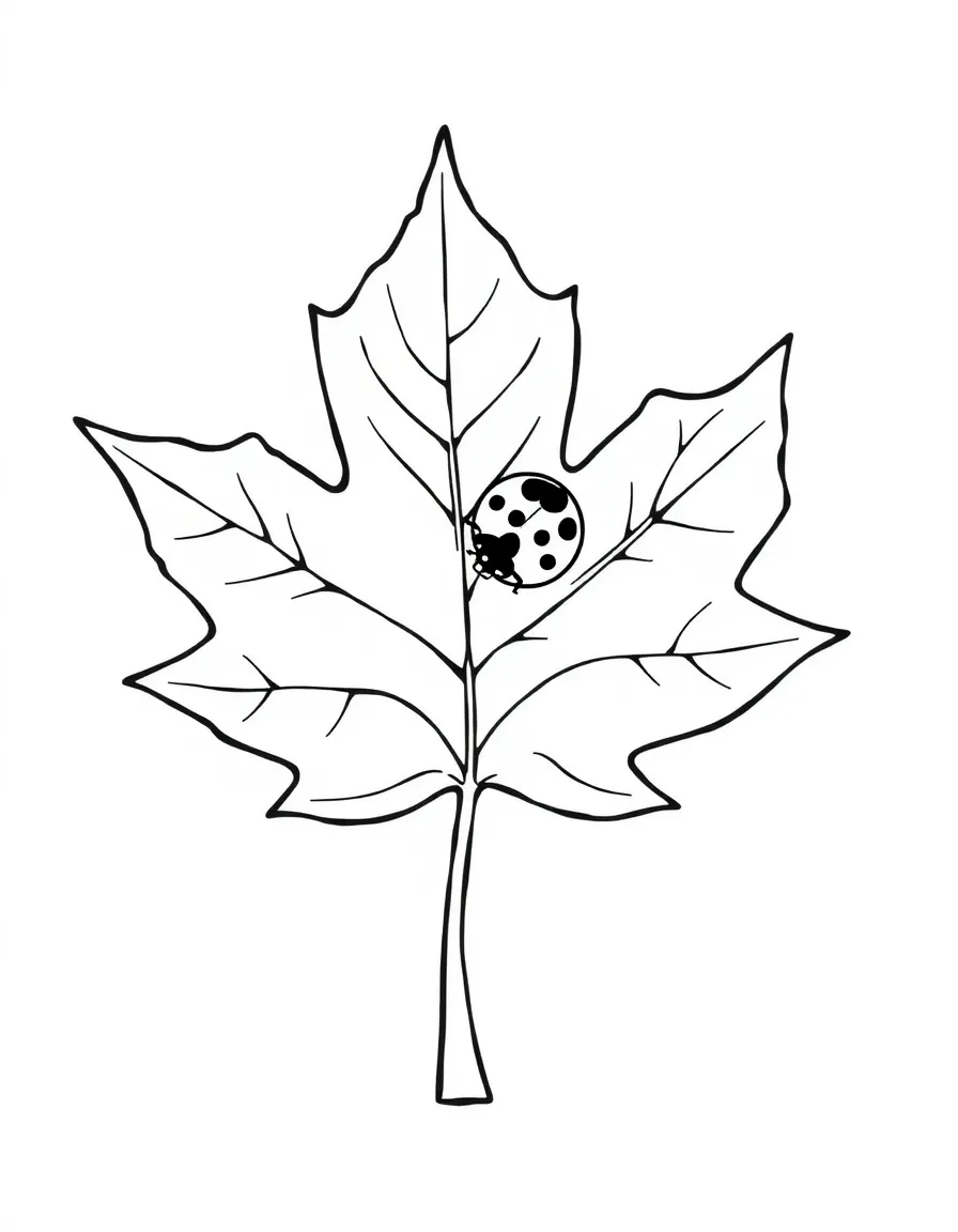 A cute maple leaf with a little ladybug on it in Vermont.