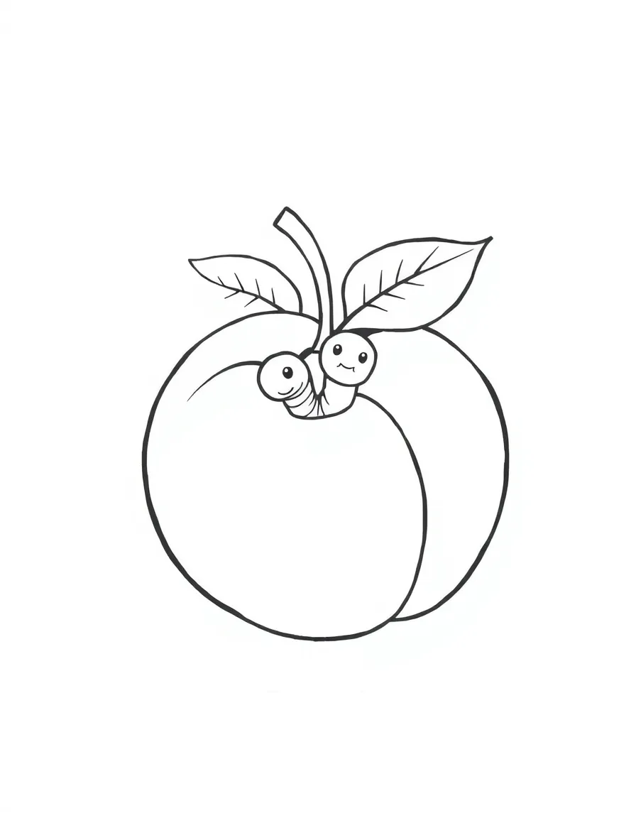 A sweet peach with a little worm peeking out in Georgia.