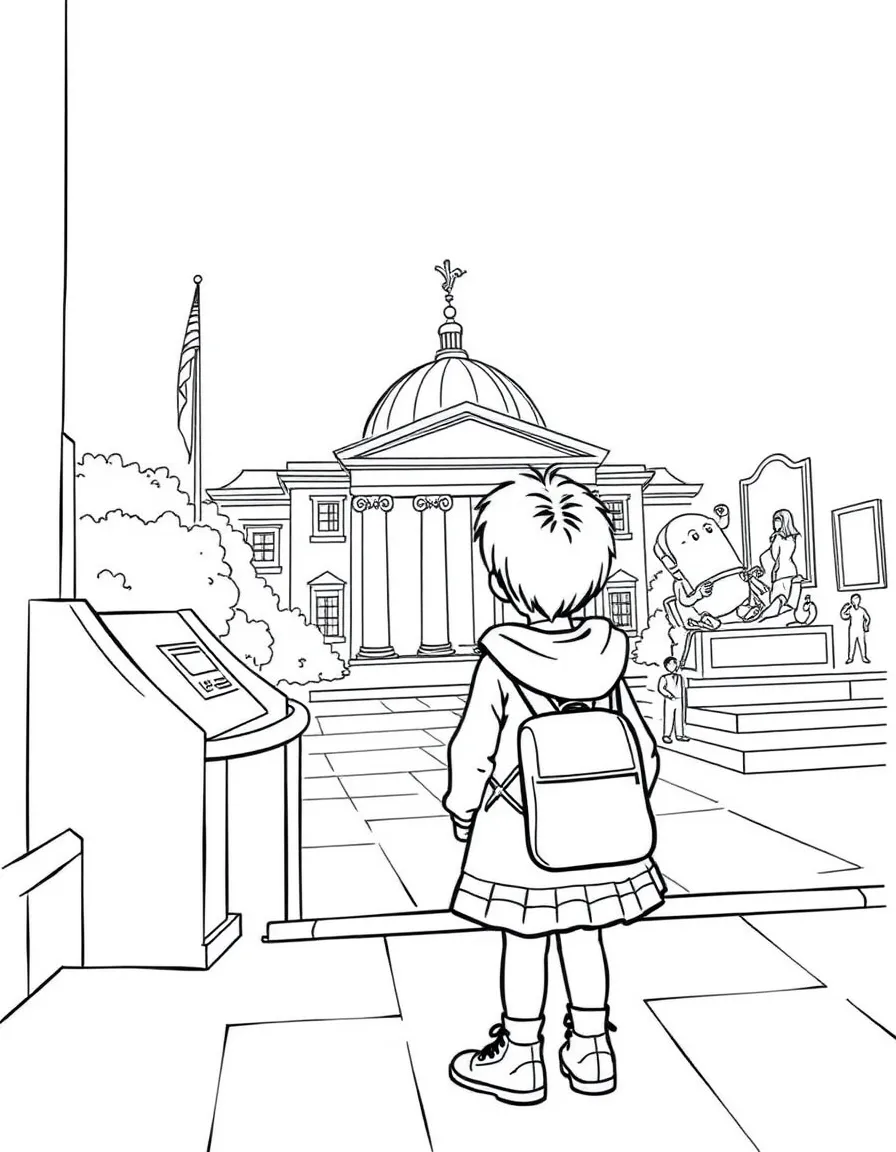 A little boy and girl visiting a museum in Pennsylvania.