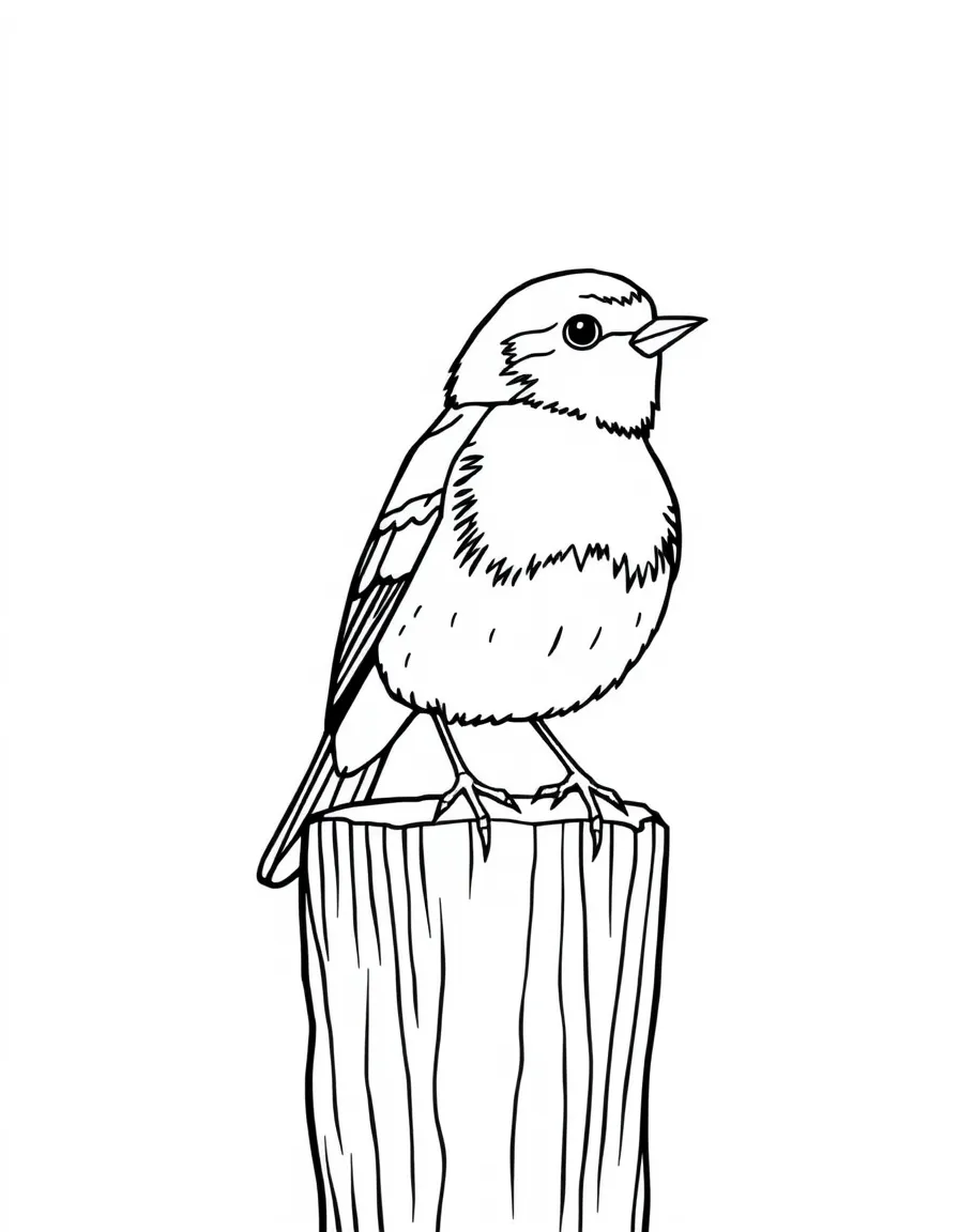 A friendly robin on a fence post in Michigan.