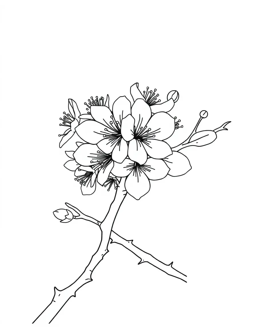 A cheerful cherry blossom branch in Washington.