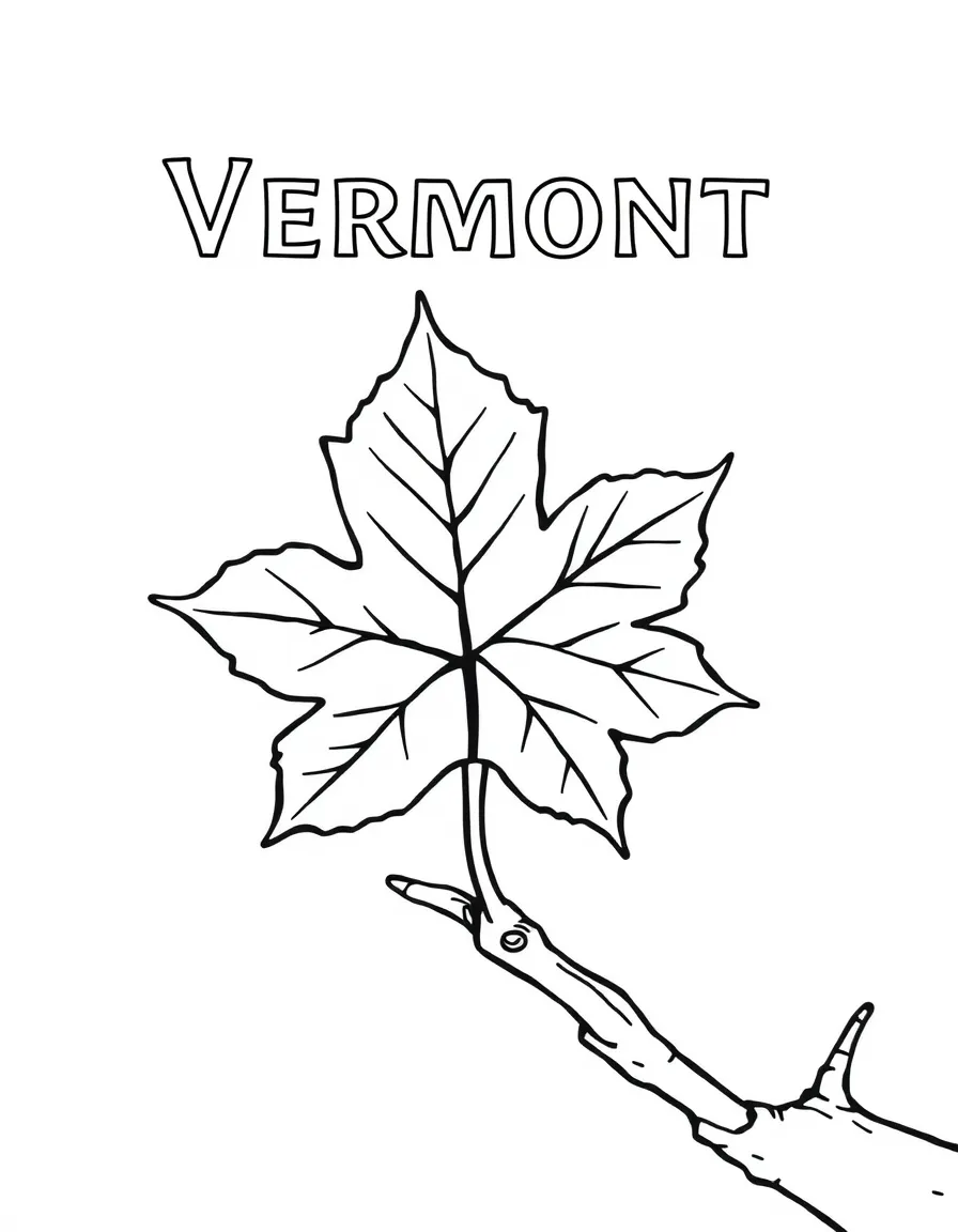 A cute maple leaf on a tree branch in Vermont.