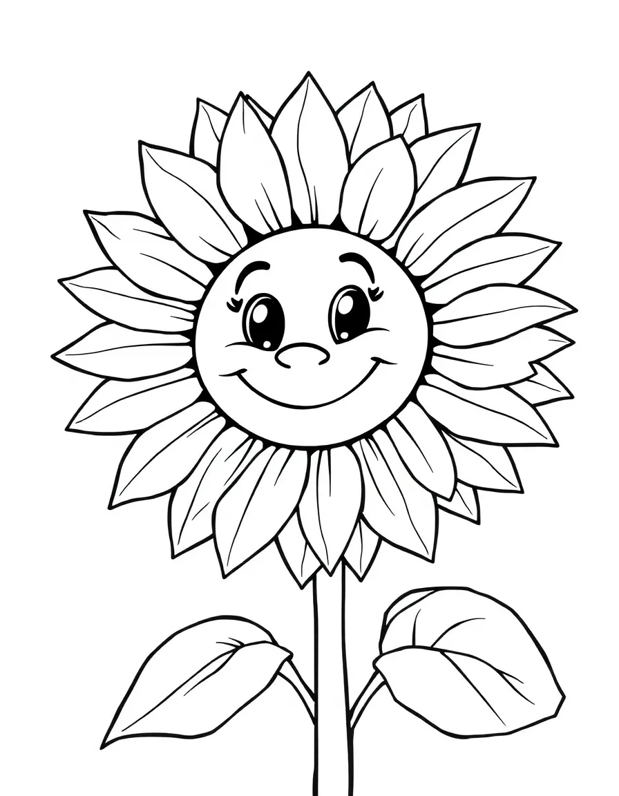 A cheerful sunflower with a smiling face in Kansas.