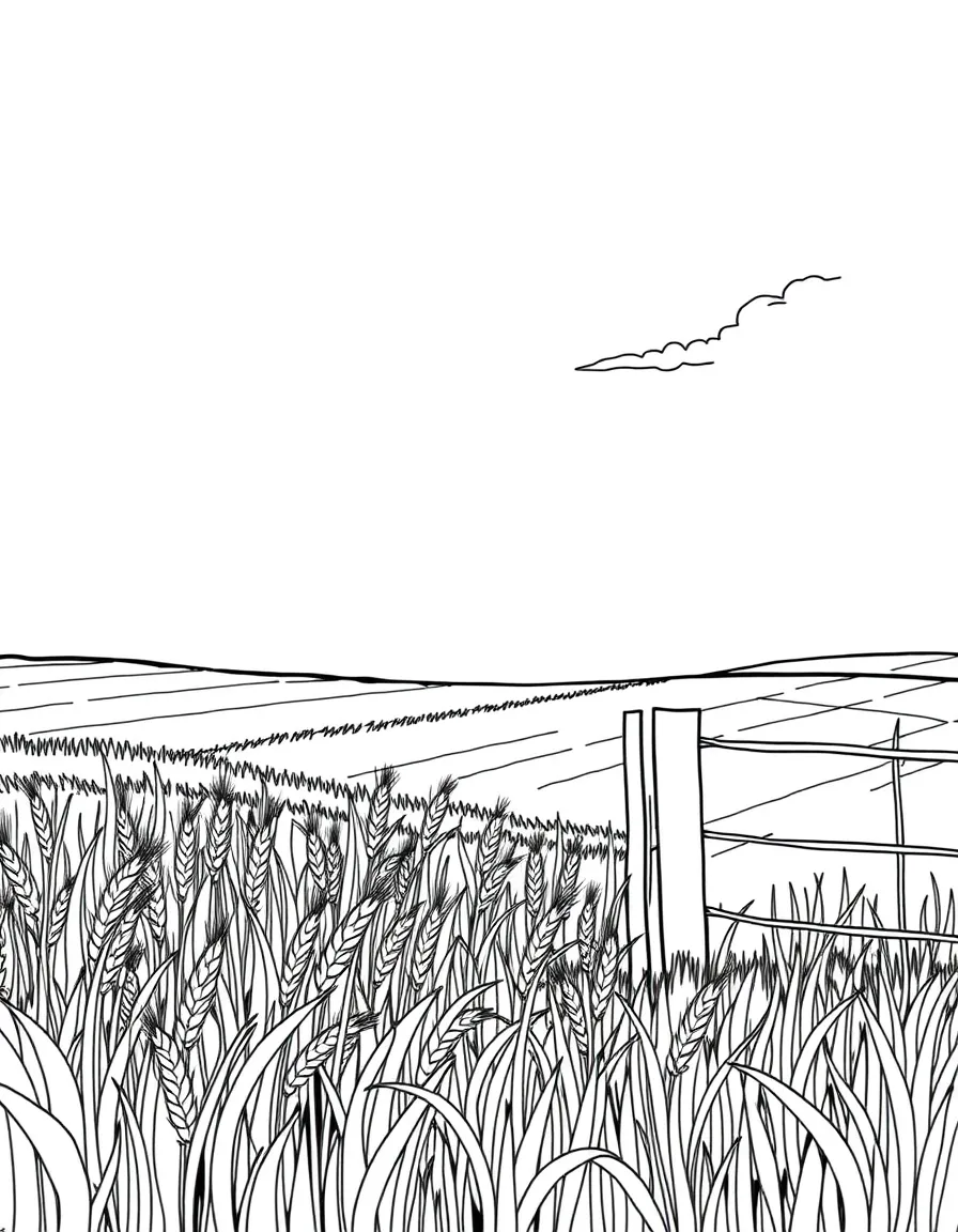 A smiling wheat field with a fence in North Dakota.
