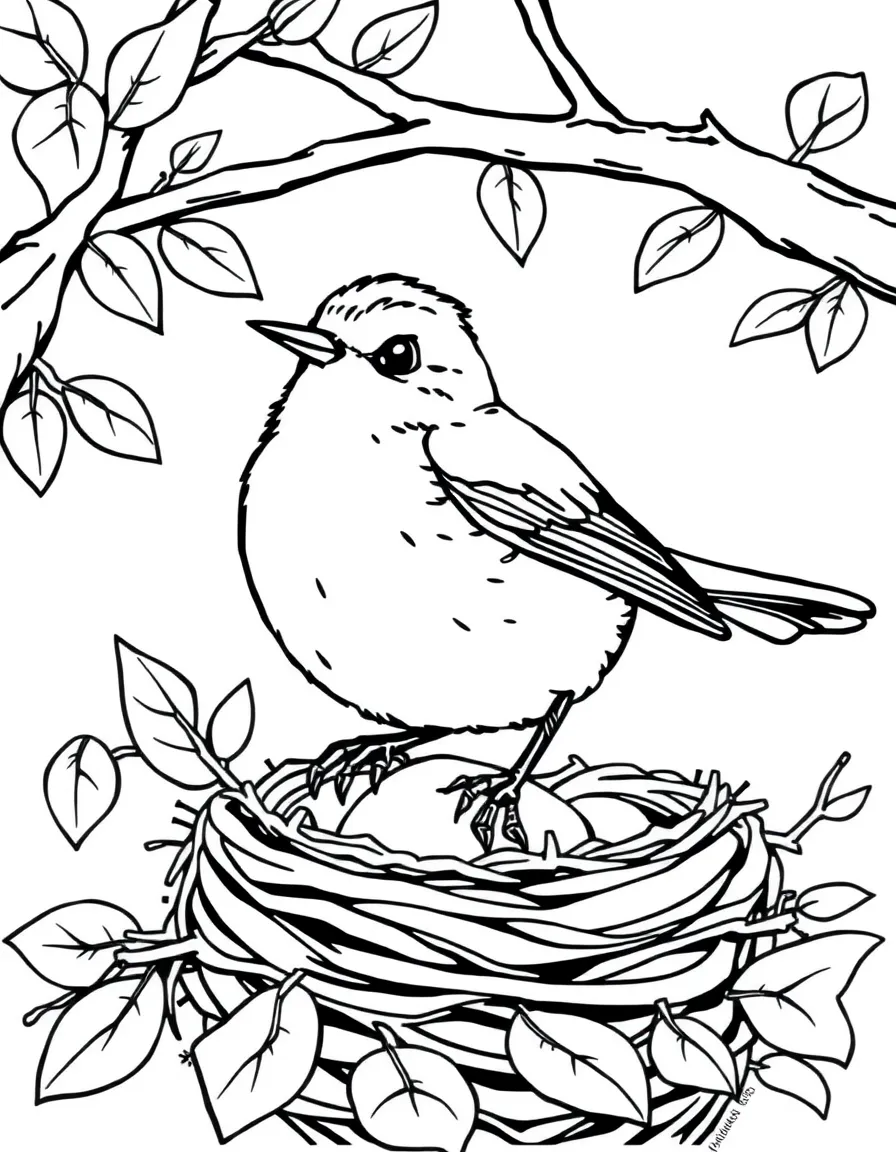 A friendly robin building a nest in Michigan.