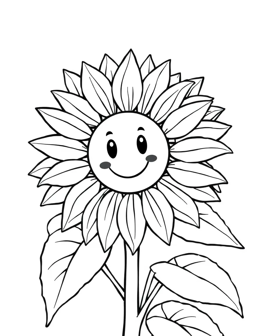 A cheerful sunflower with a bright yellow face in Kansas.