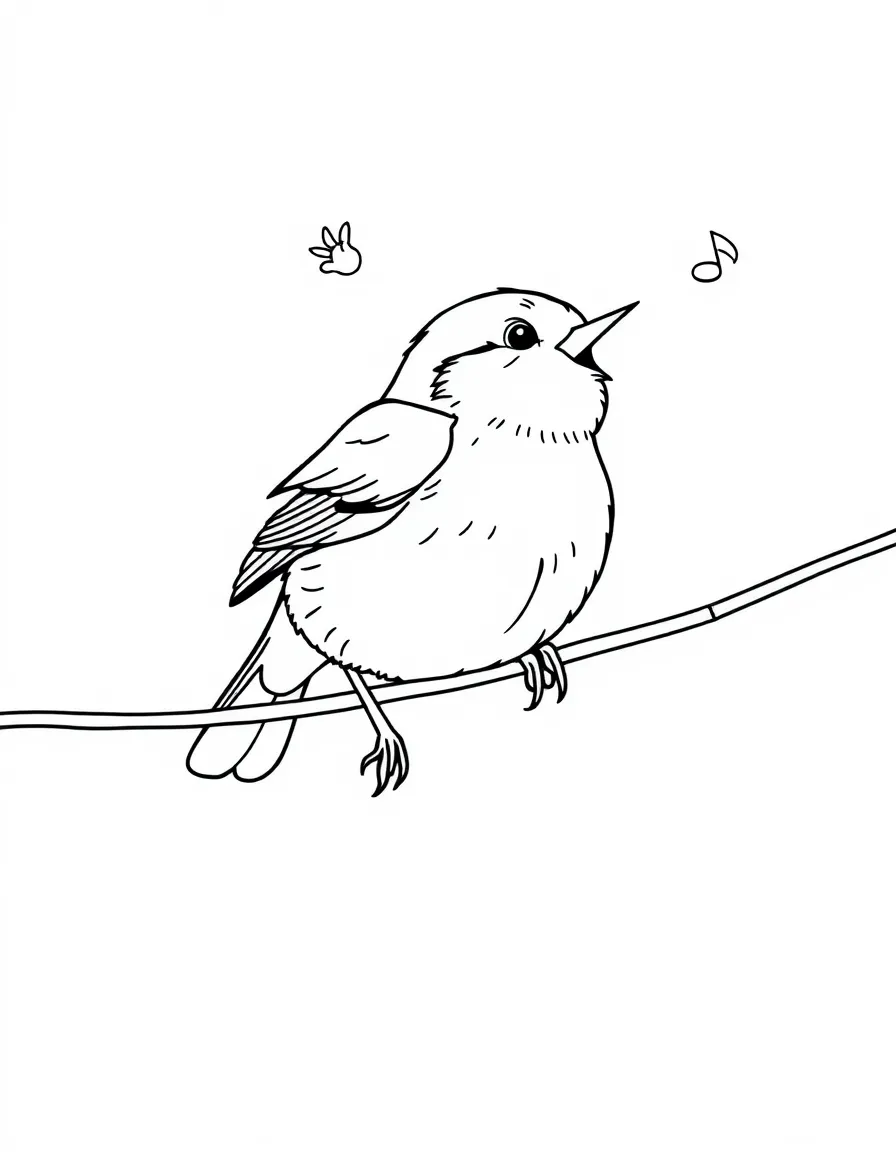 A friendly robin singing on a clothesline in Michigan.