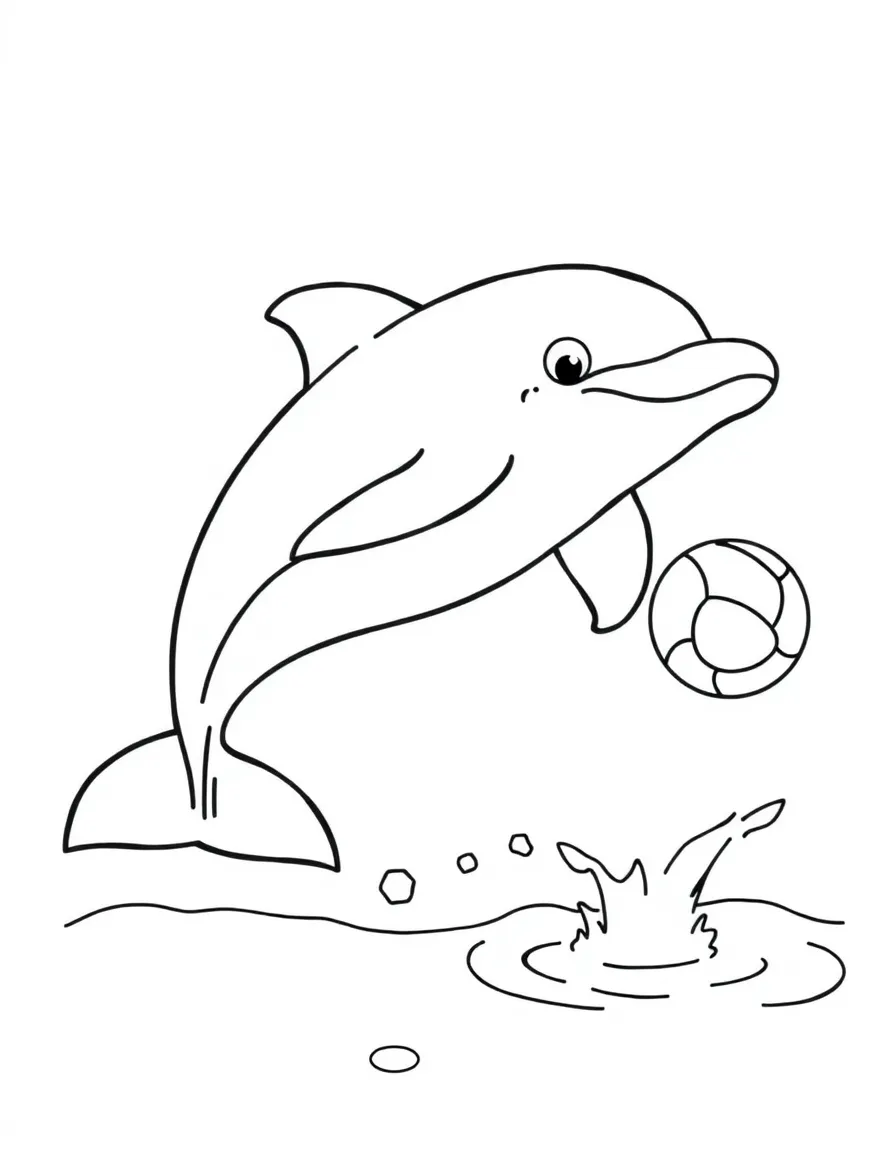 A joyful dolphin playing with a ball in Florida.