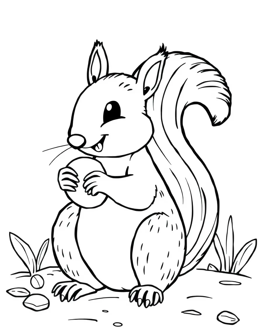 A friendly squirrel eating a nut in Ohio.