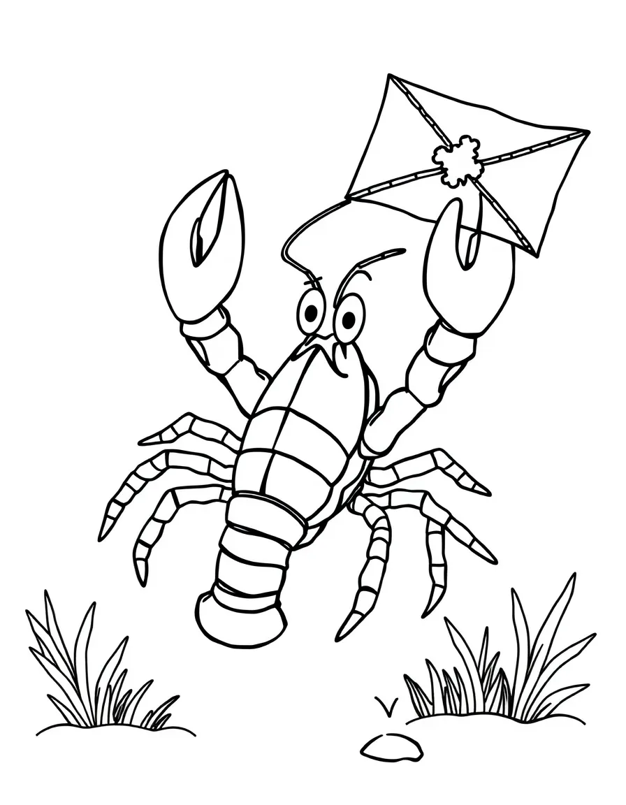 A friendly lobster waving a flag in Maine.