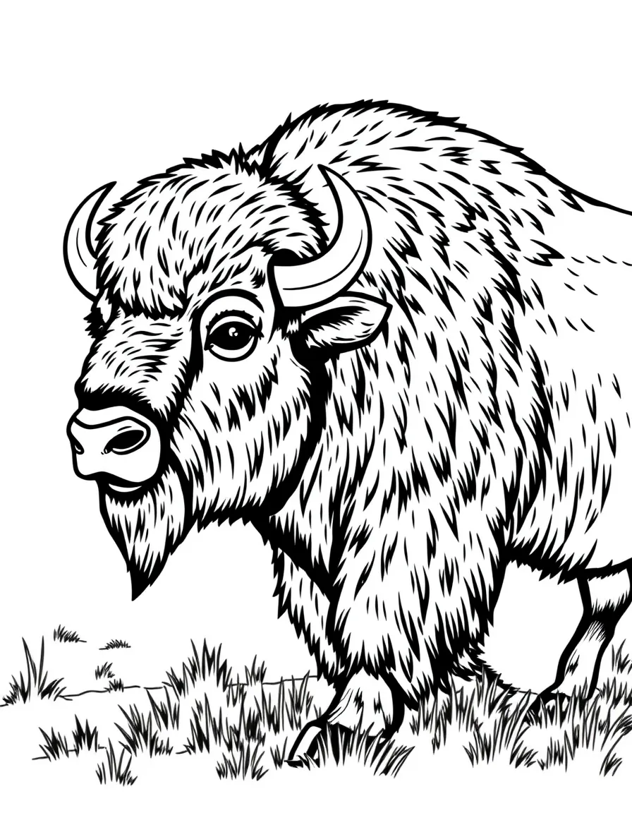 A bubbly bison standing majestically in Wyoming.