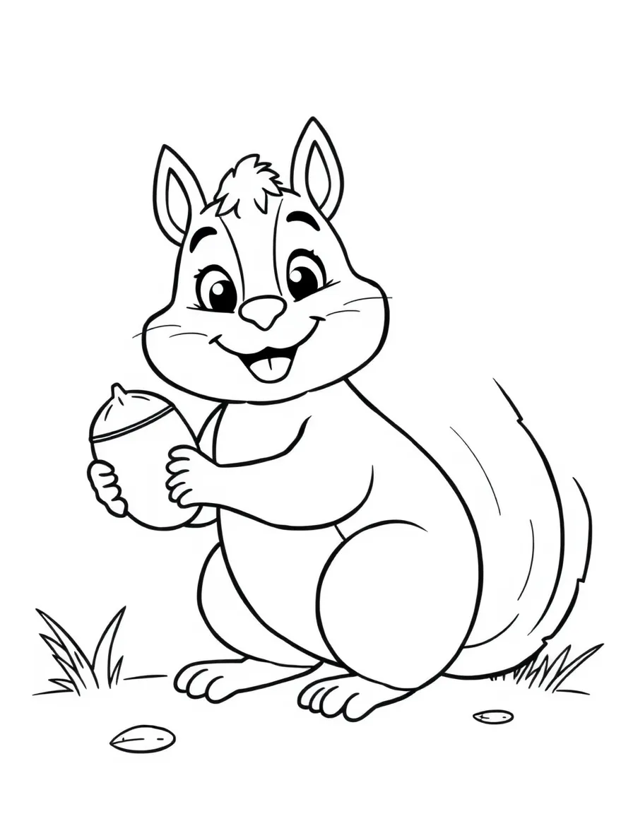 A friendly squirrel holding a nut and smiling in Ohio.