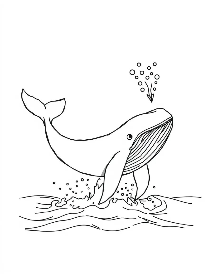 A playful whale spouting water high in the air in Maine.