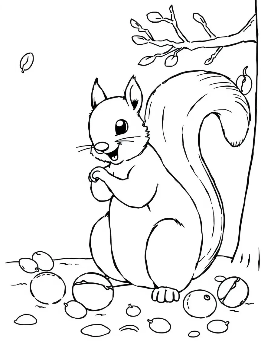 A playful squirrel gathering nuts for winter in North Carolina.