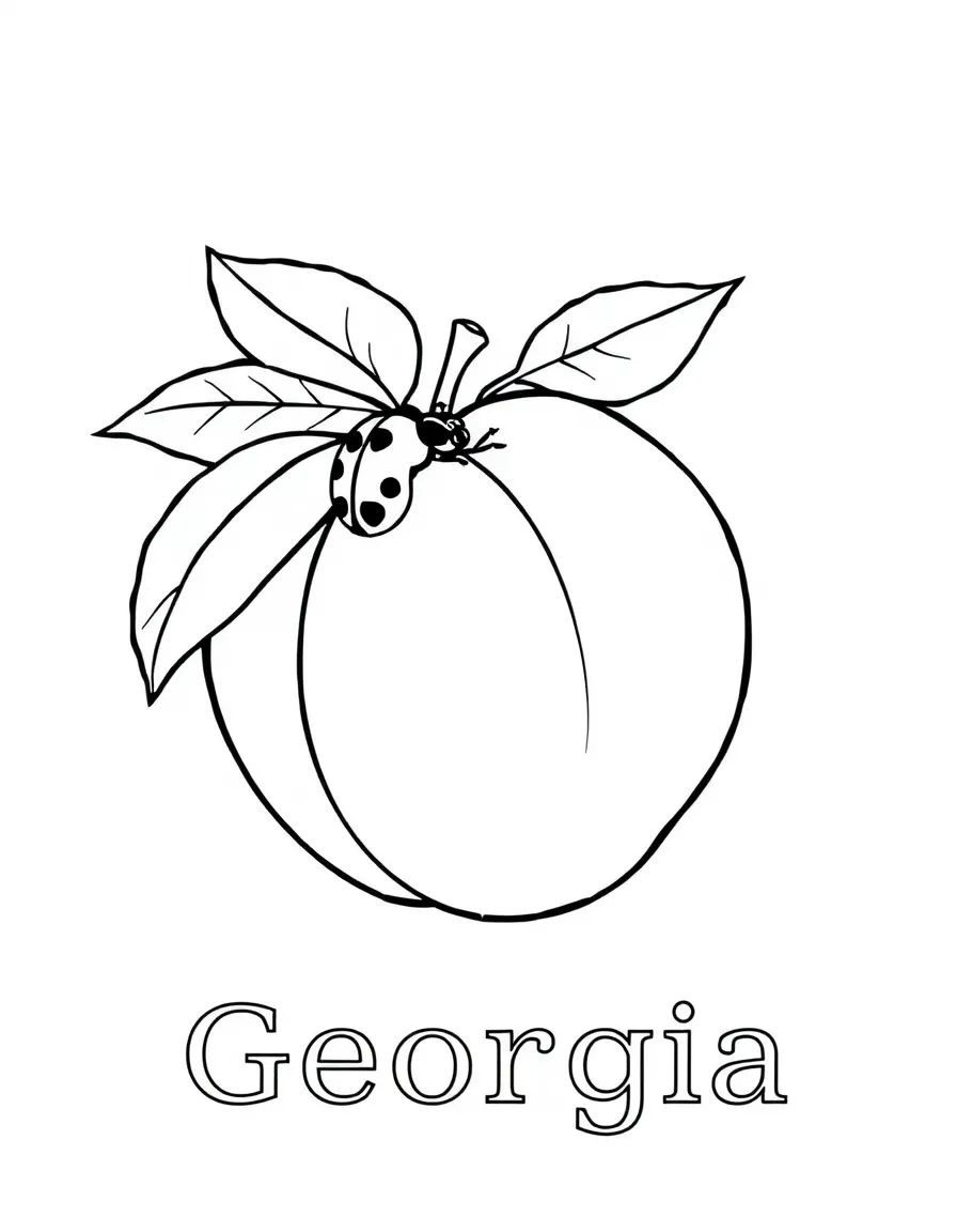 A sweet peach with a little ladybug on it in Georgia.