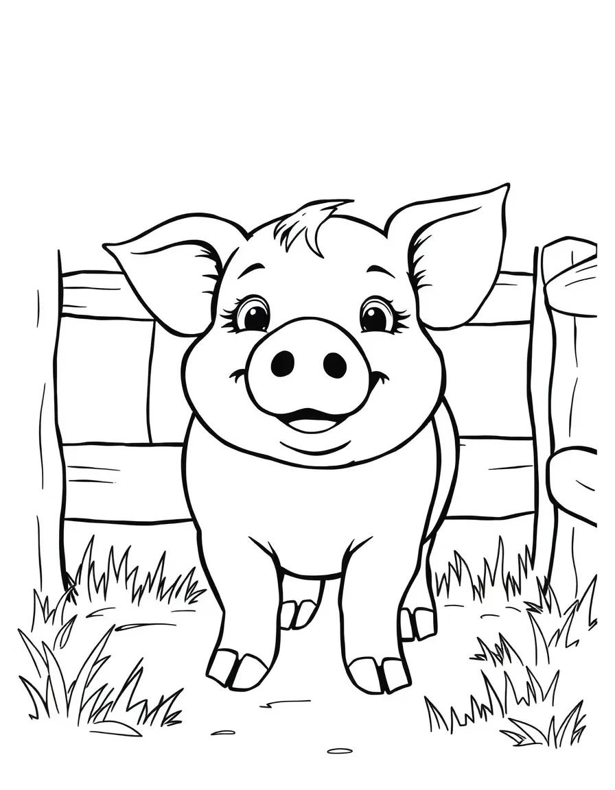 A happy pig in a clean pen, smiling in Arkansas.
