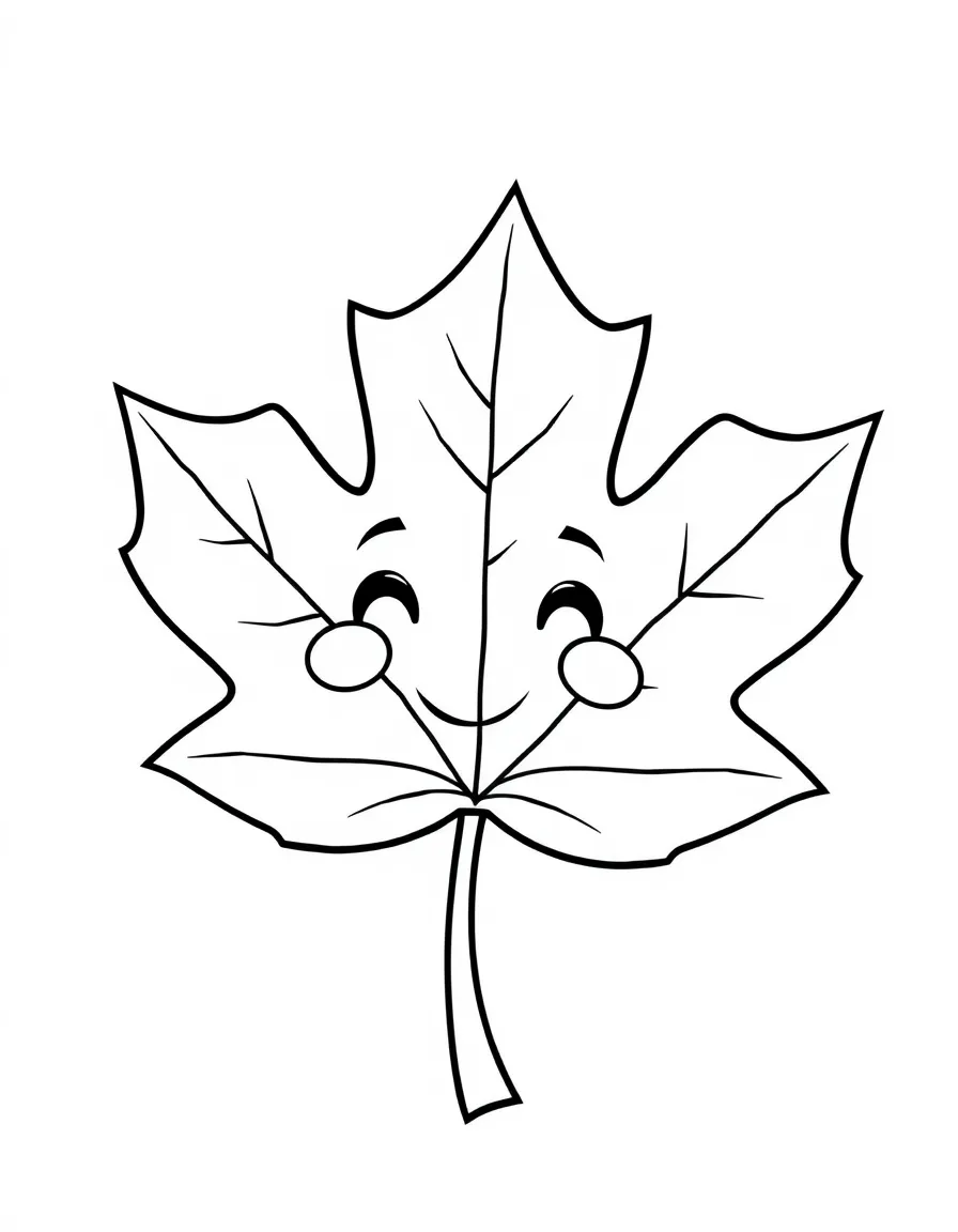 A cute maple leaf with a smiley face in Vermont.