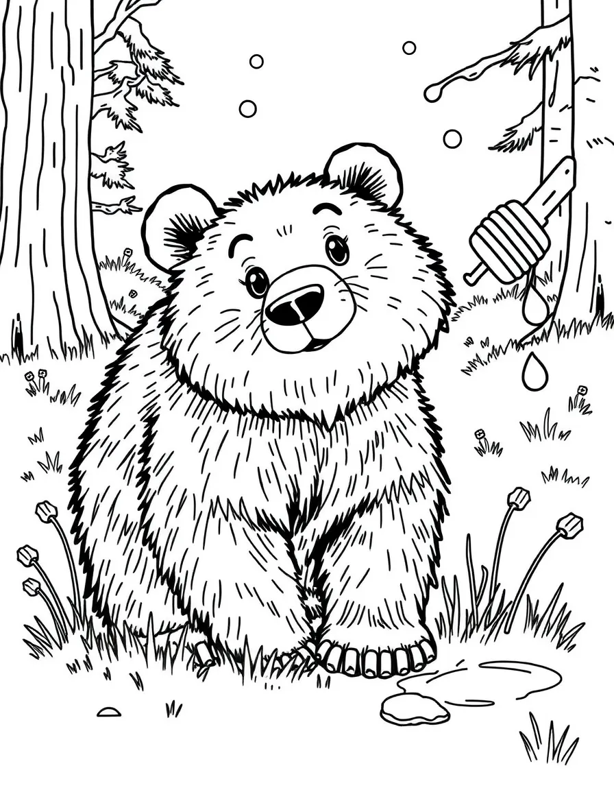 A curious bear looking for honey in Oregon.
