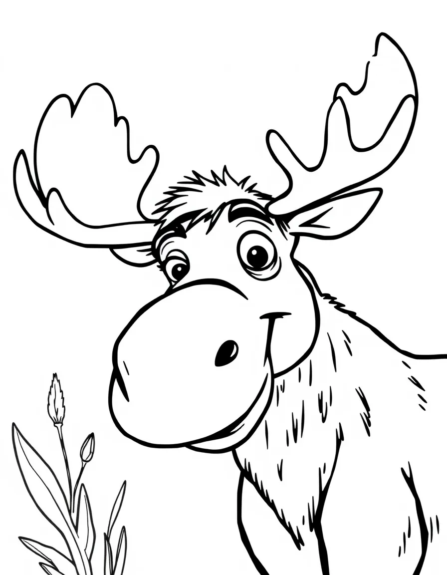 A friendly moose with a funny expression in New Hampshire.