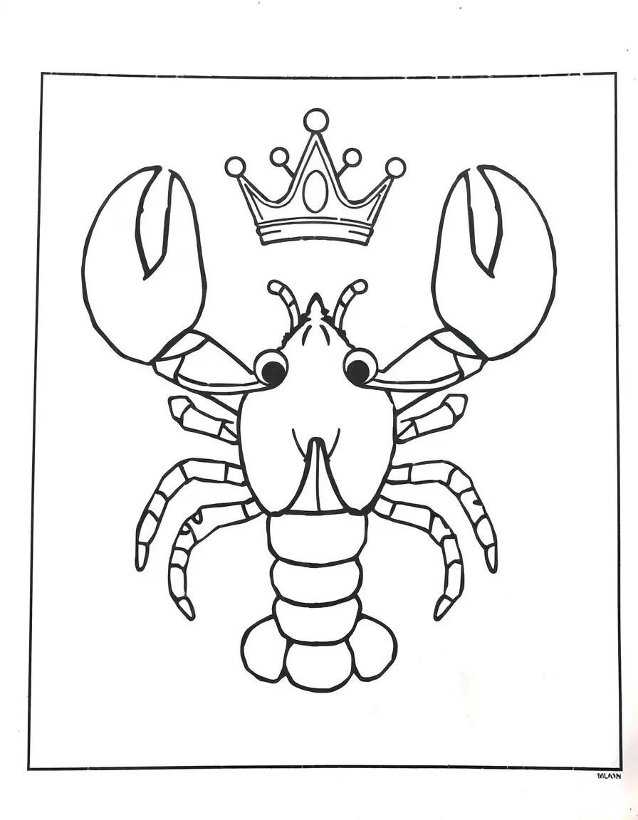 A friendly lobster wearing a tiny crown in Maine.