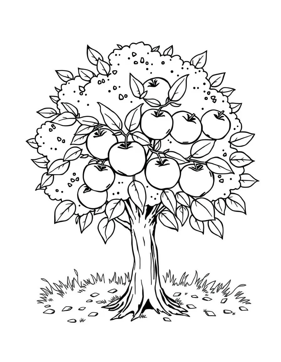 A cheerful apple tree with apples ready to be picked in Washington.