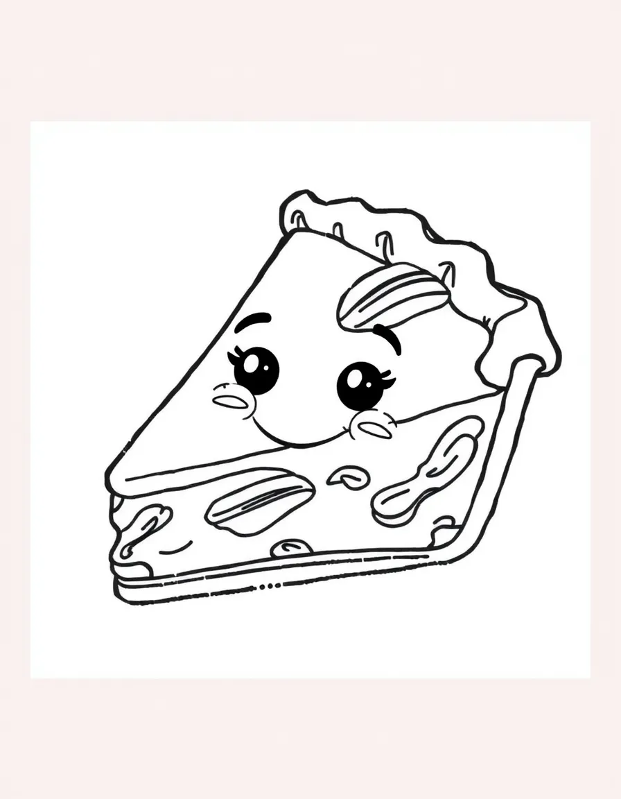 A sweet pecan pie slice with a happy face in Georgia.