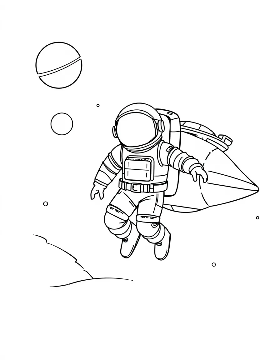 A brave astronaut floating outside a spaceship in Alabama.